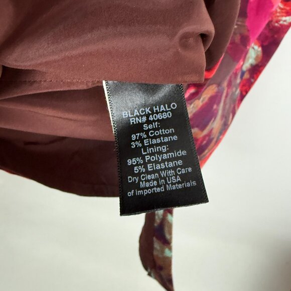 NWT Black Halo Jackie O Sheath Dress Red French Rose Floral Print Size 2 - Picture 9 of 11